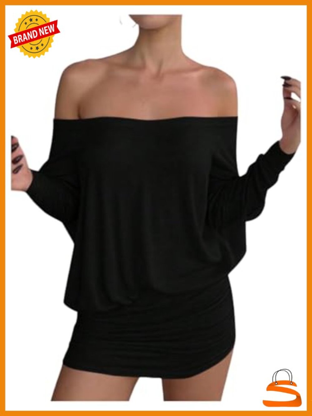 Off Shoulder Long Sleeve Ruched Sheer Mini Dress